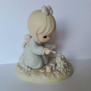 VTG Precious Moments God Bless You Girl Collectible Porcelain Figurine